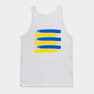 Blue and Yellow Paint Streaks - Ukraine Flag - Abstract Ukrainian Flag Colors 6 Tank Top